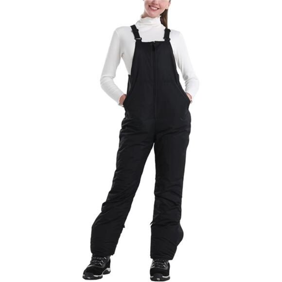 Women's Insulated Snow Pants – Waterproof, Breathable Ski Bib Overalls - Picture 1 of 7